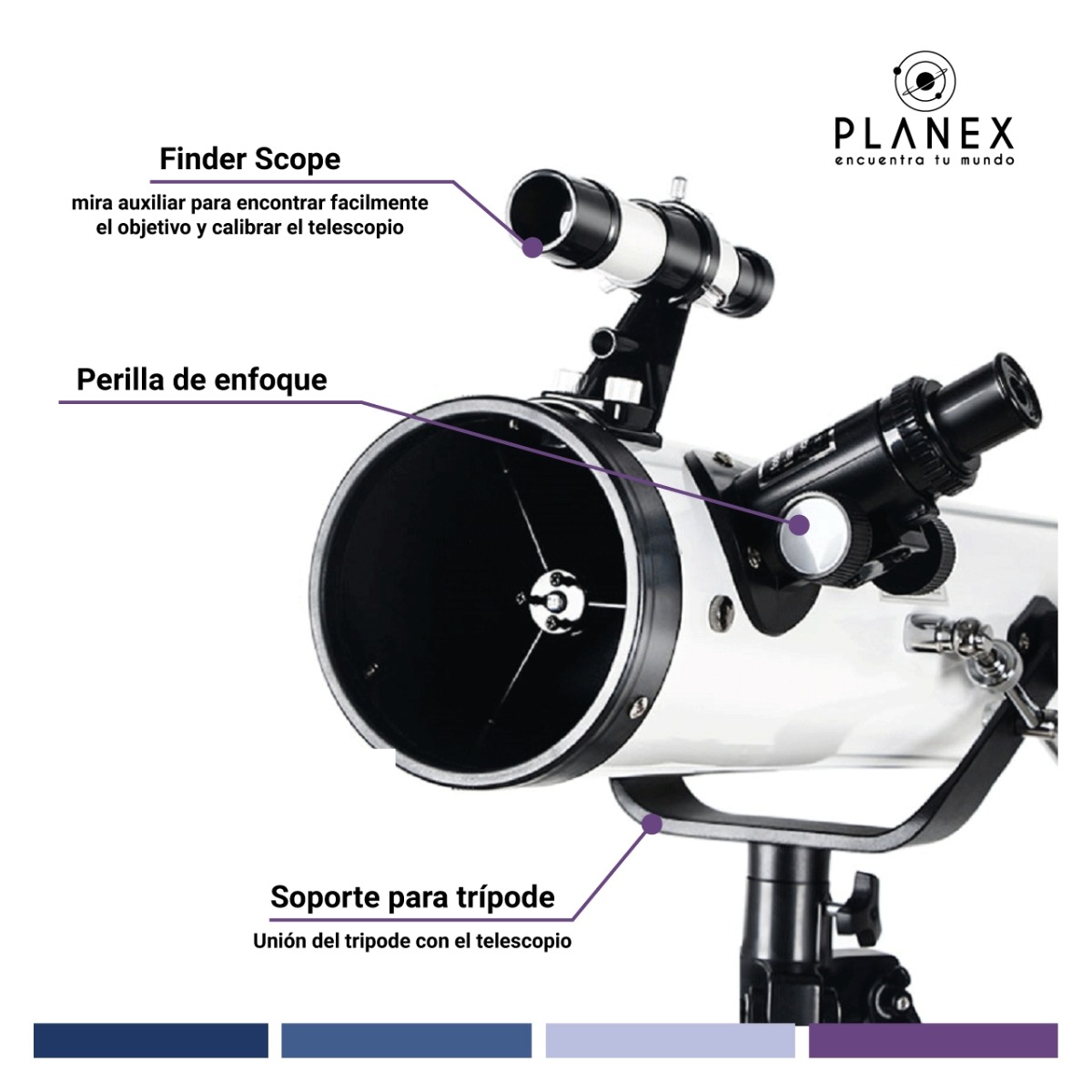 TELESCOPIO ASTRONOMICO NEWTONIANO F70076 PLANEX + SOPORTE - 3