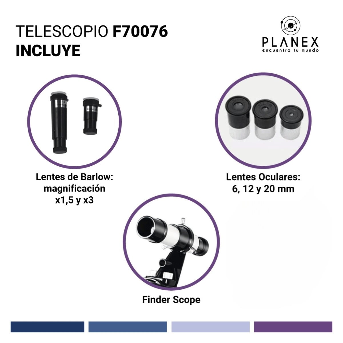 TELESCOPIO ASTRONOMICO NEWTONIANO F70076 PLANEX + SOPORTE - 4