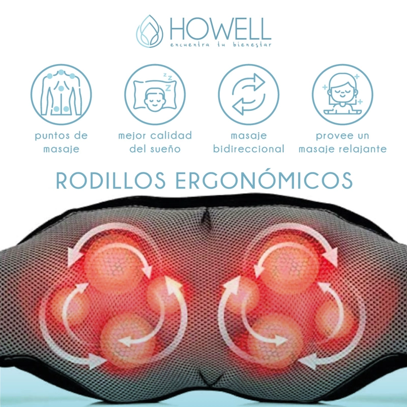 MASAJEADOR HOWELL CUELLO ESPALDA CERVICAL V4 CELESTE - 4