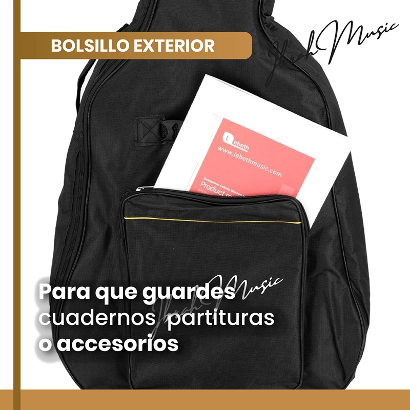 FUNDA IBRAH MUSIC PARA GUITARRA 39 PULGADAS BOLSO DE TRANSPORTE - 3