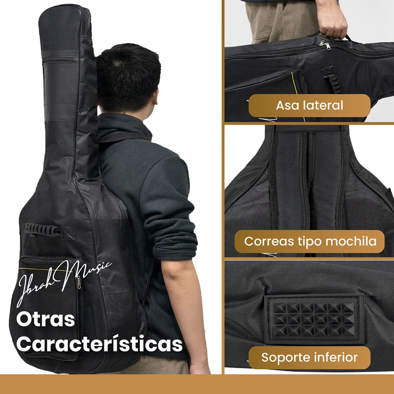 FUNDA IBRAH MUSIC PARA GUITARRA 39 PULGADAS BOLSO DE TRANSPORTE - 4