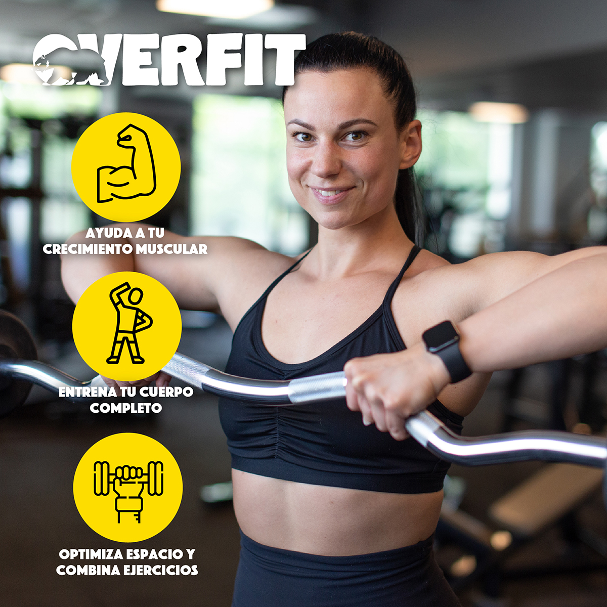 BARRA PREOLIMPICA Z 4.2 KG OVERFIT 120 CM CROMADA FITNESS - 2