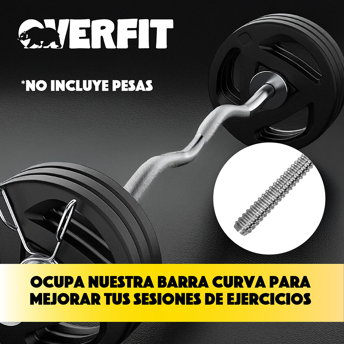 BARRA PREOLIMPICA Z 4.2 KG OVERFIT 120 CM CROMADA FITNESS - 6