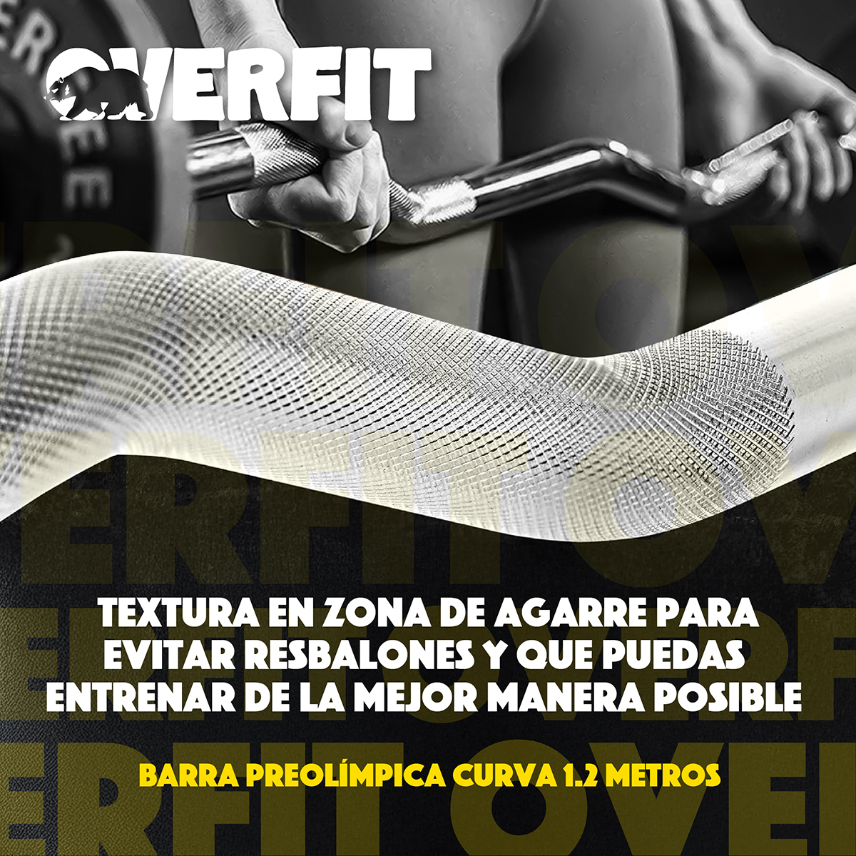 BARRA PREOLIMPICA Z 4.2 KG OVERFIT 120 CM CROMADA FITNESS - 7