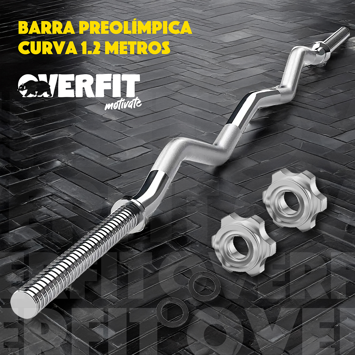 BARRA PREOLIMPICA Z 4.2 KG OVERFIT 120 CM CROMADA FITNESS - 9