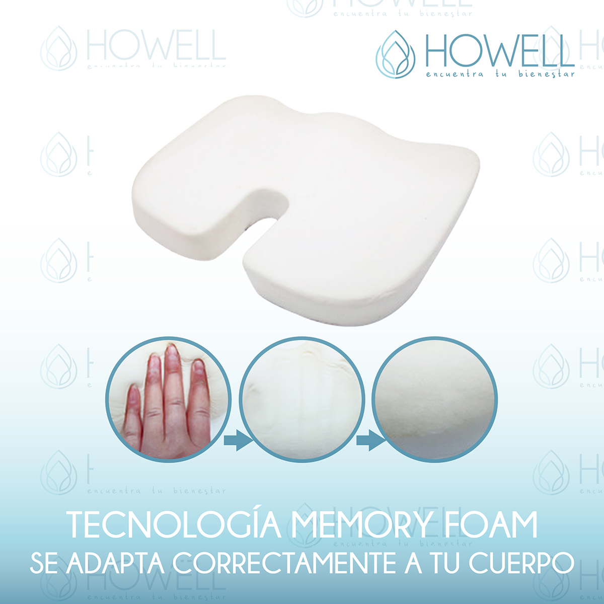 COJÍN HOWELL LUMBAR ORTOPÉDICO VISCOELÁSTICO ASIENTO - 8