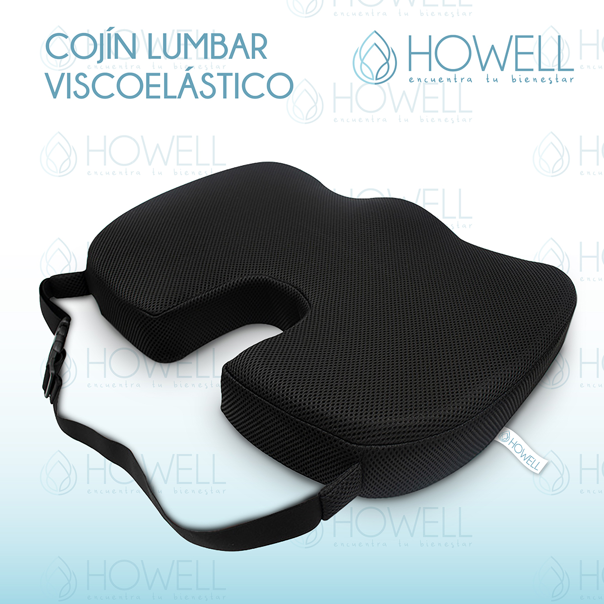 COJÍN HOWELL LUMBAR ORTOPÉDICO VISCOELÁSTICO ASIENTO - 9
