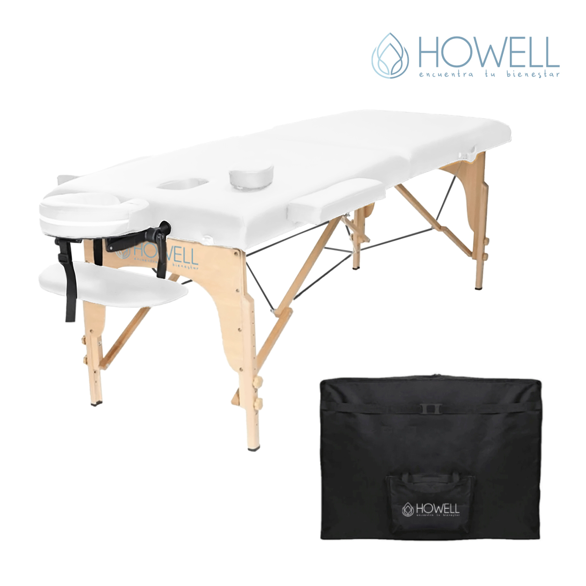 CAMILLA HOWELL MASAJES BLANCA PORTÁTIL PLEGABLE + BOLSO - 9