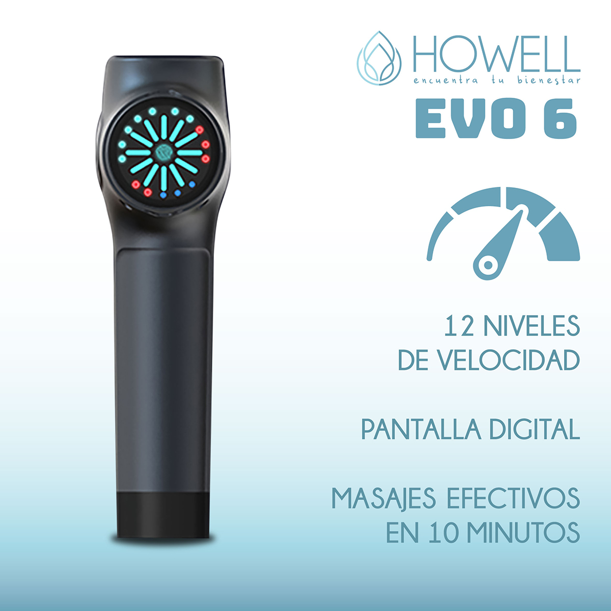 PISTOLA MASAJES HOWELL EVO 6 MASAJEADOR MUSCULAR PORTATIL - 2