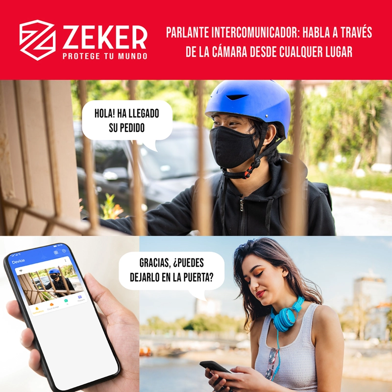 PACK X2 CAMARA DE SEGURIDAD WIFI IMPERMEABLE ZEKER 2MP 5G - 7