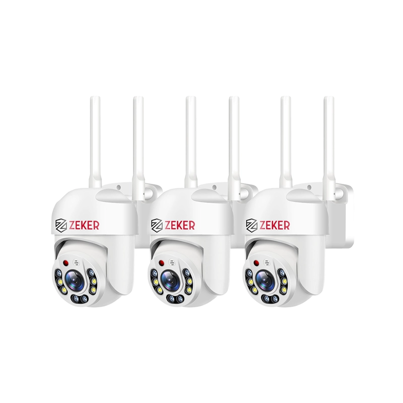 PACK X3 CAMARA DE SEGURIDAD WIFI IMPERMEABLE ZEKER 2MP 5G - 8