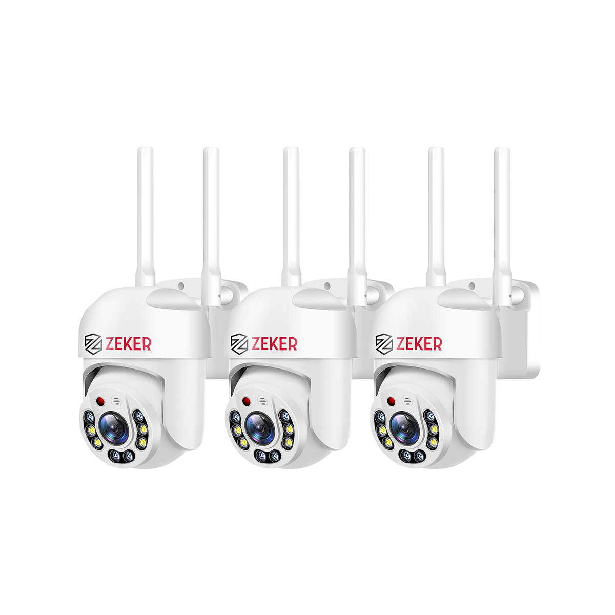 PACK X3 CAMARA DE SEGURIDAD WIFI IMPERMEABLE ZEKER 2MP 5G - 8