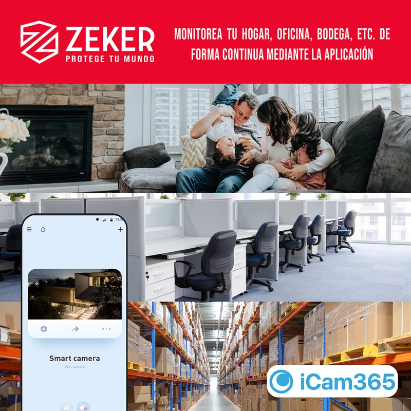 CAMARA DE SEGURIDAD WIFI EXTERIOR IMPERMEABLE ZEKER 2MP 5G - 3
