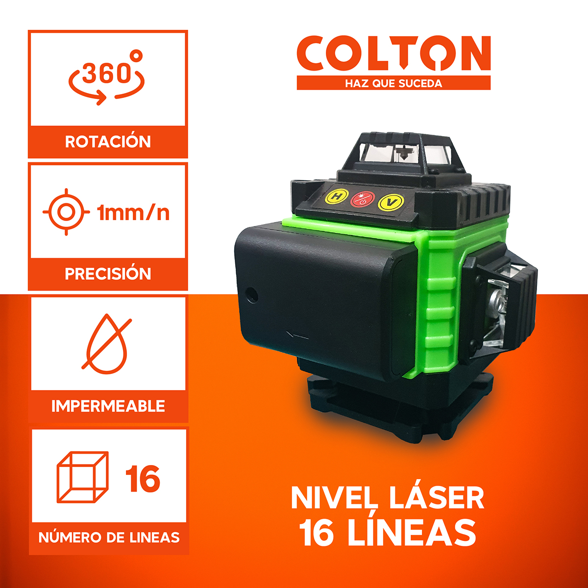 NIVEL LÁSER WATSON 16 LÍNEAS AUTO + 2 BATERÍAS + TRÍPODE - 2