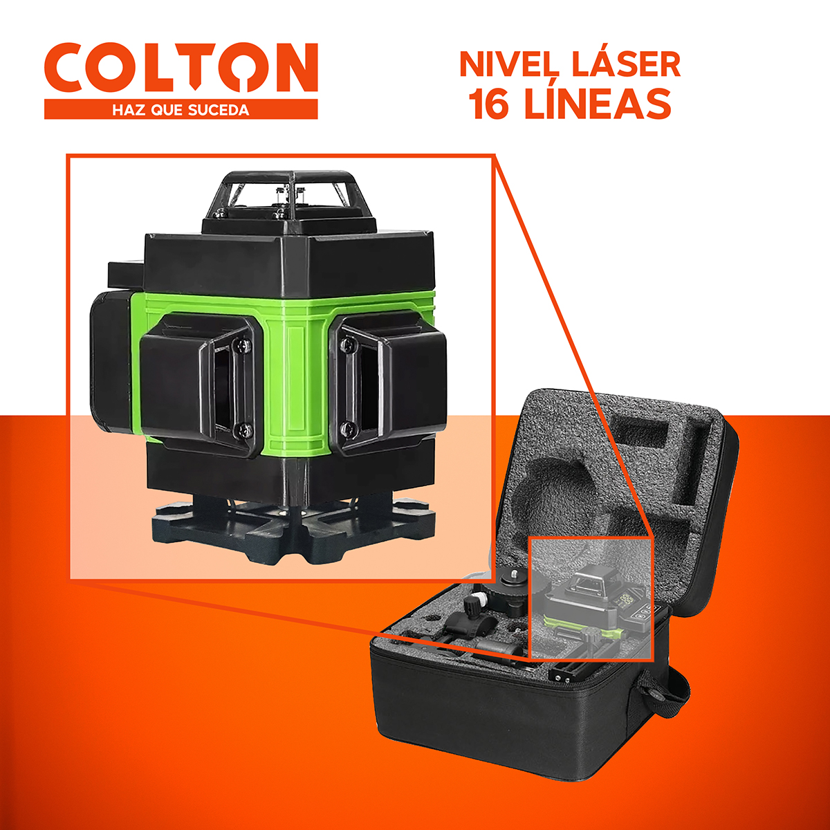 NIVEL LÁSER WATSON 16 LÍNEAS AUTO + 2 BATERÍAS + TRÍPODE - 8
