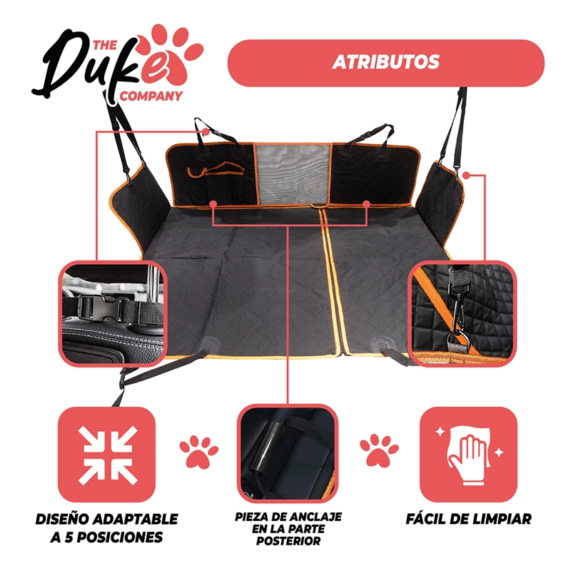 CUBRE ASIENTO AUTO PARA MASCOTAS FUNDA COBERTOR DUKE 5 EN 1 - 5