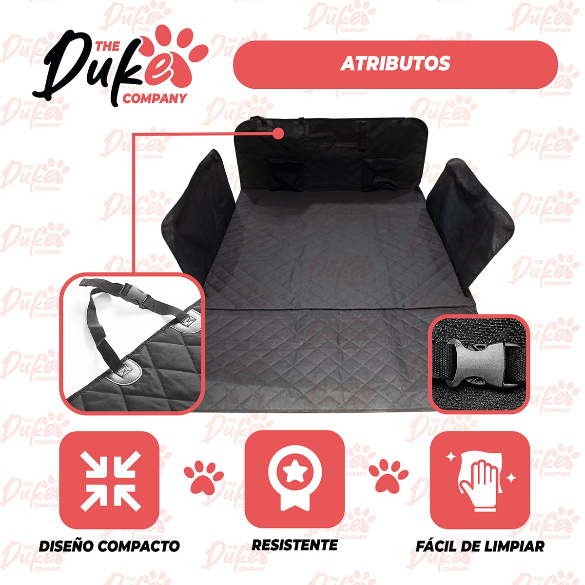 FUNDA COBERTOR MALETERO DUKE AUTO PARA MASCOTAS ASIENTO - 4