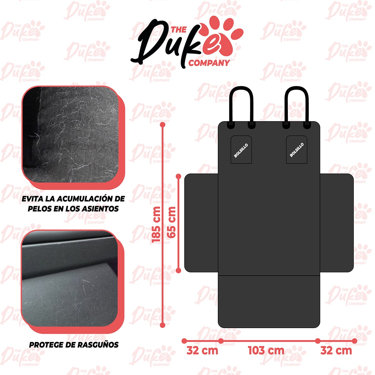 FUNDA COBERTOR MALETERO DUKE AUTO PARA MASCOTAS ASIENTO - 5