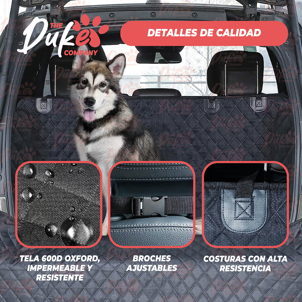 FUNDA COBERTOR MALETERO DUKE AUTO PARA MASCOTAS ASIENTO - 6