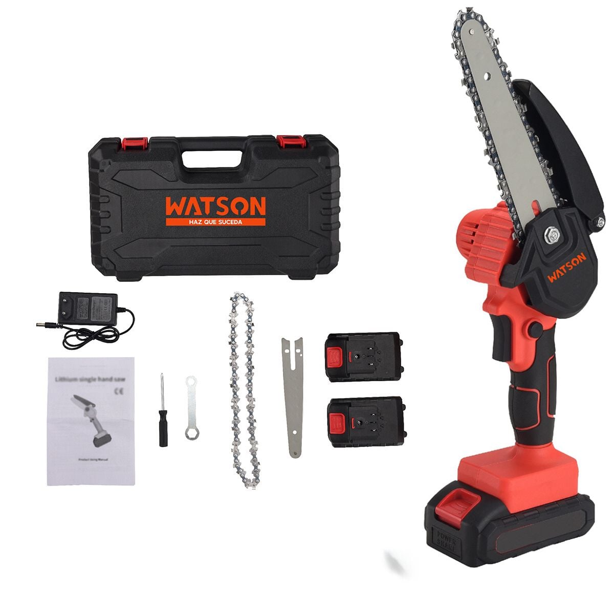 SIERRA WATSON ELÉCTRICA 6 PULGADAS + 2 BATERÍAS ACERO - 1