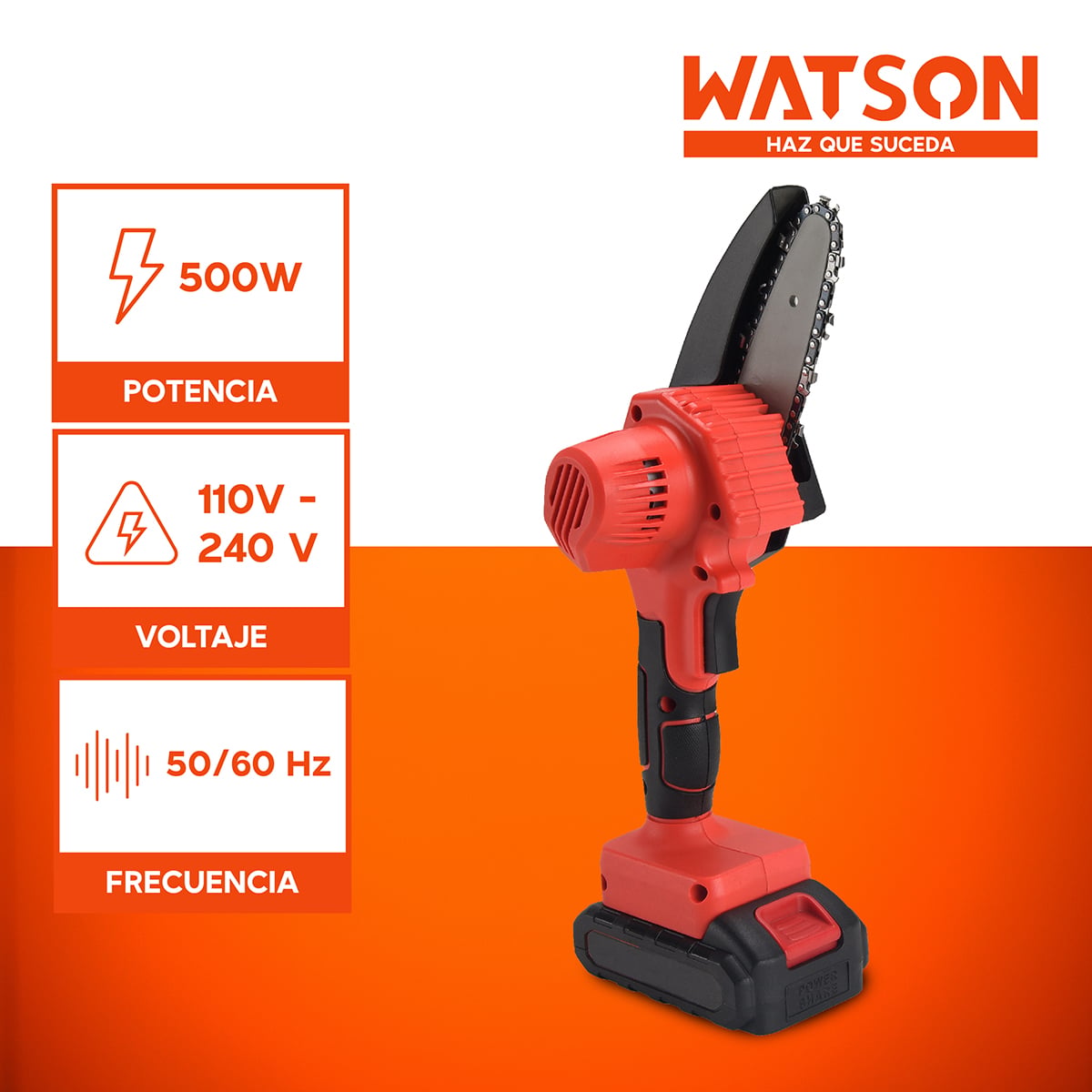 SIERRA WATSON ELÉCTRICA 6 PULGADAS + 2 BATERÍAS ACERO - 3