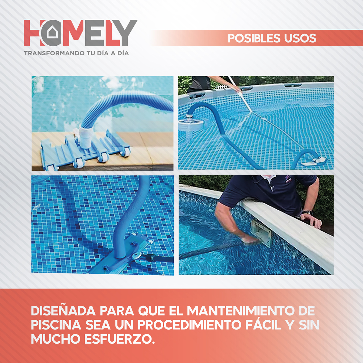MANGUERA HOMELY PISCINA 10M LIMPIA FONDOS PVC 38 MM - 5