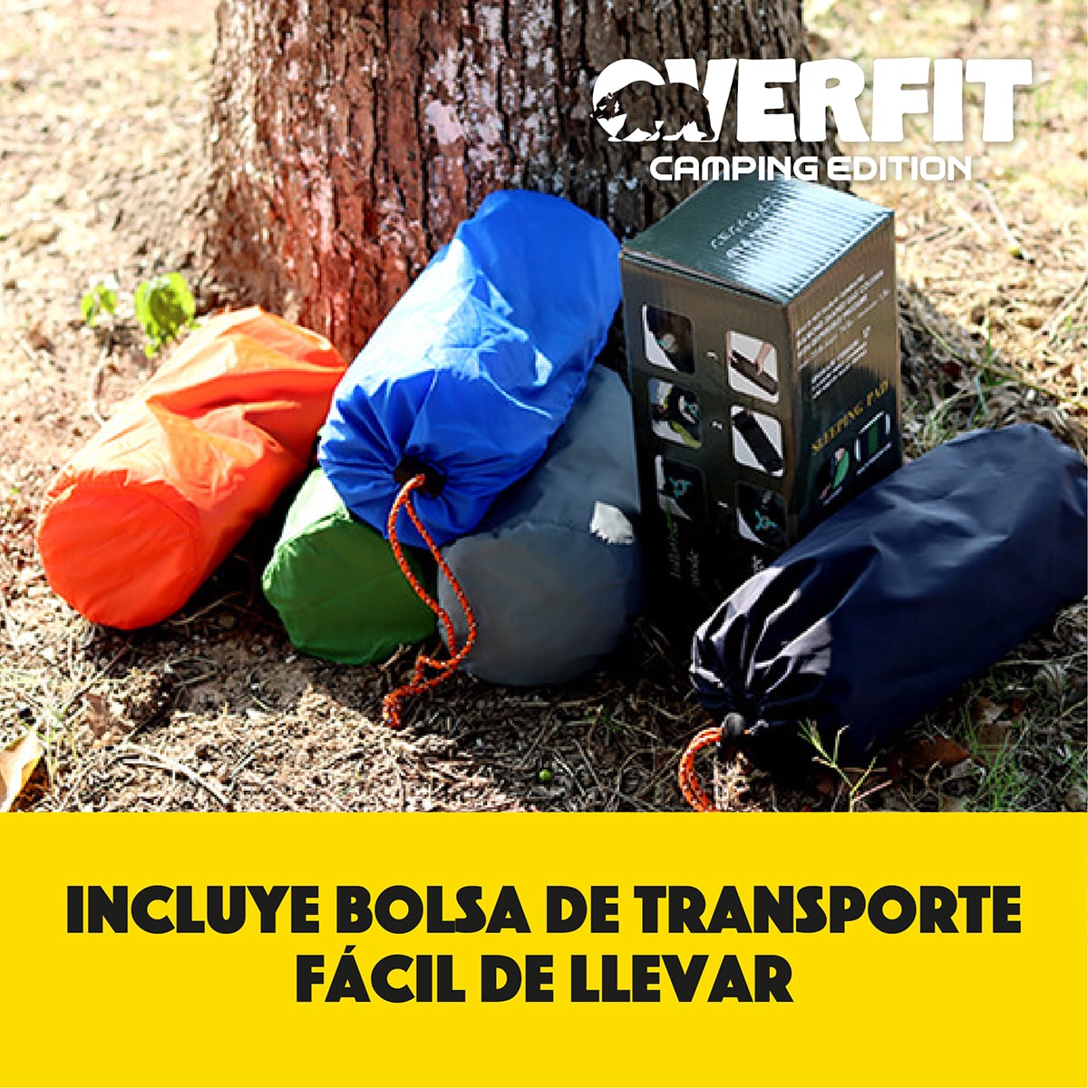 COLCHONETA OVERFIT 5 CM INFLABLE INDIVIDUAL CAMPING LIGHT - 7