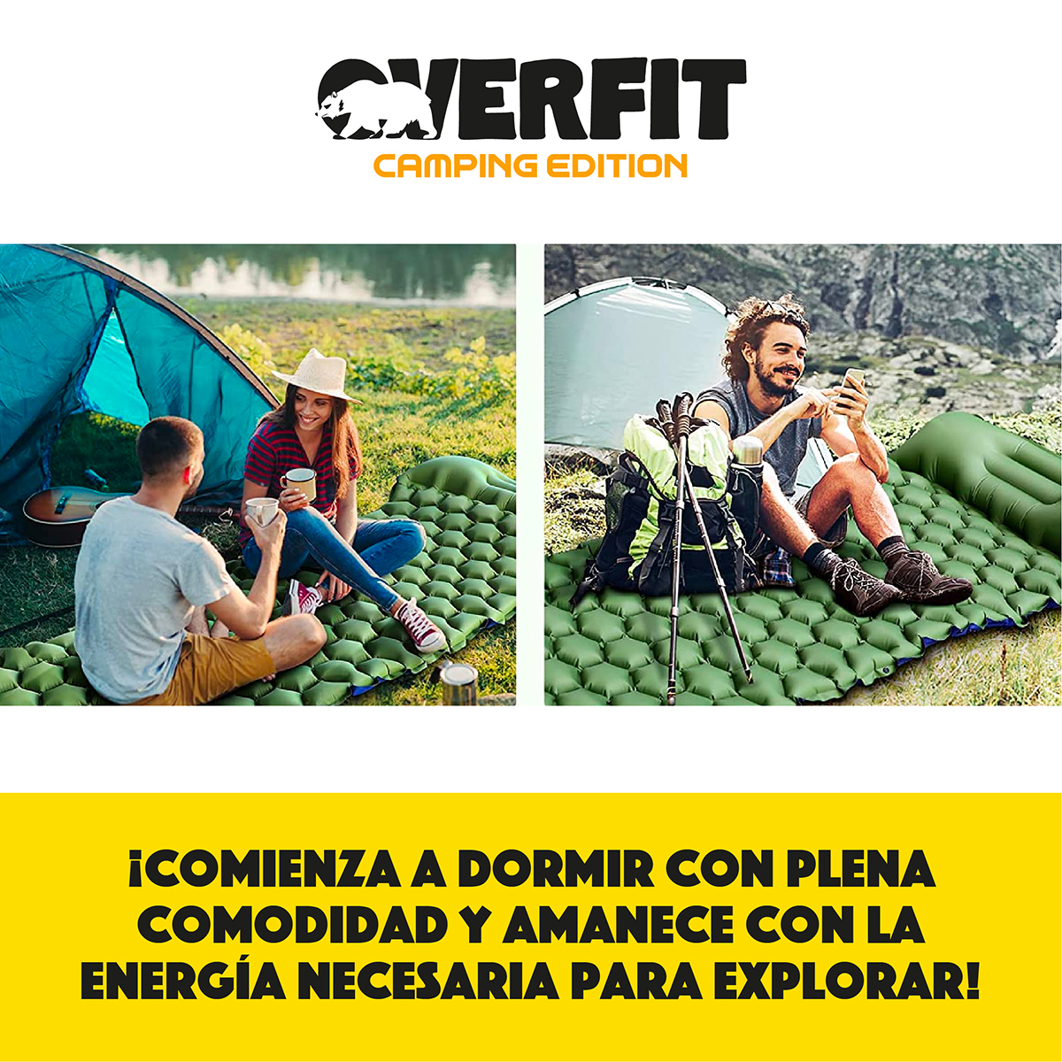 COLCHONETA OVERFIT 5 CM INFLABLE INDIVIDUAL CAMPING LIGHT - 9