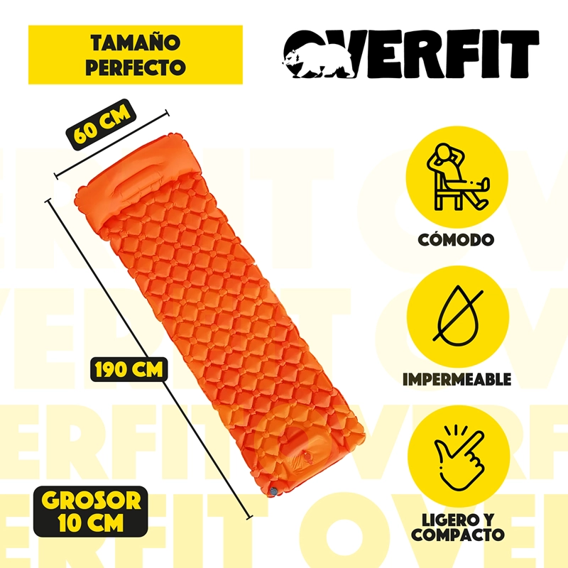 COLCHONETA OVERFIT 10 CM INFLABLE INDIVIDUAL CAMPING LIGHT - 3