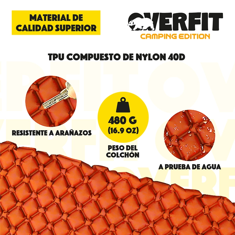 COLCHONETA OVERFIT 10 CM INFLABLE INDIVIDUAL CAMPING LIGHT - 4