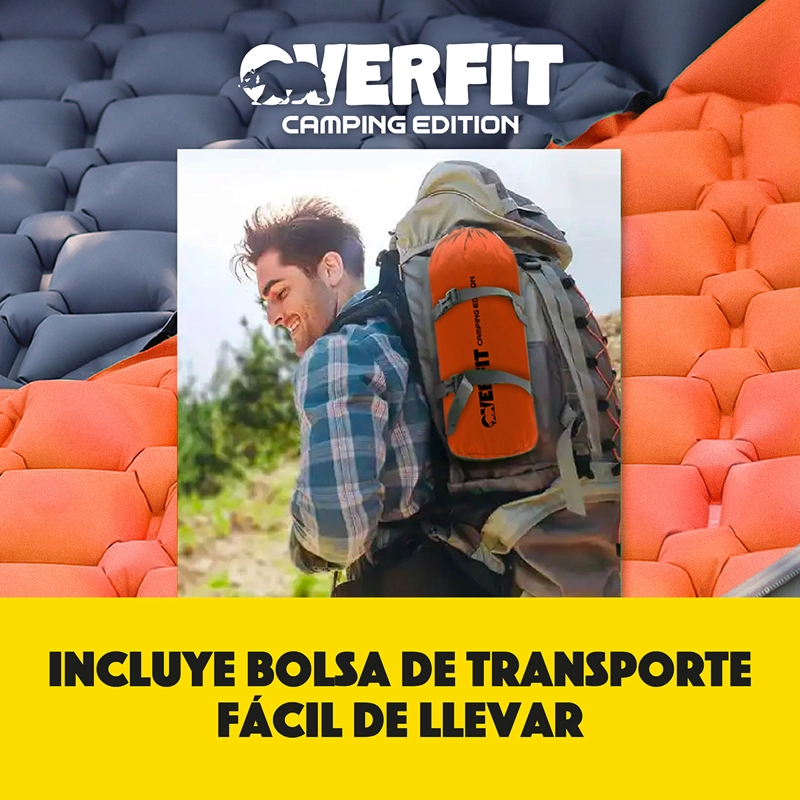 COLCHONETA OVERFIT 10 CM INFLABLE INDIVIDUAL CAMPING LIGHT - 7