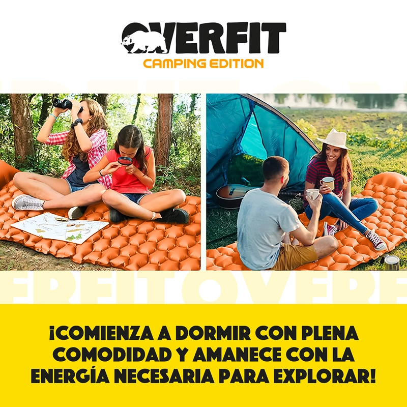 COLCHONETA OVERFIT 10 CM INFLABLE INDIVIDUAL CAMPING LIGHT - 9