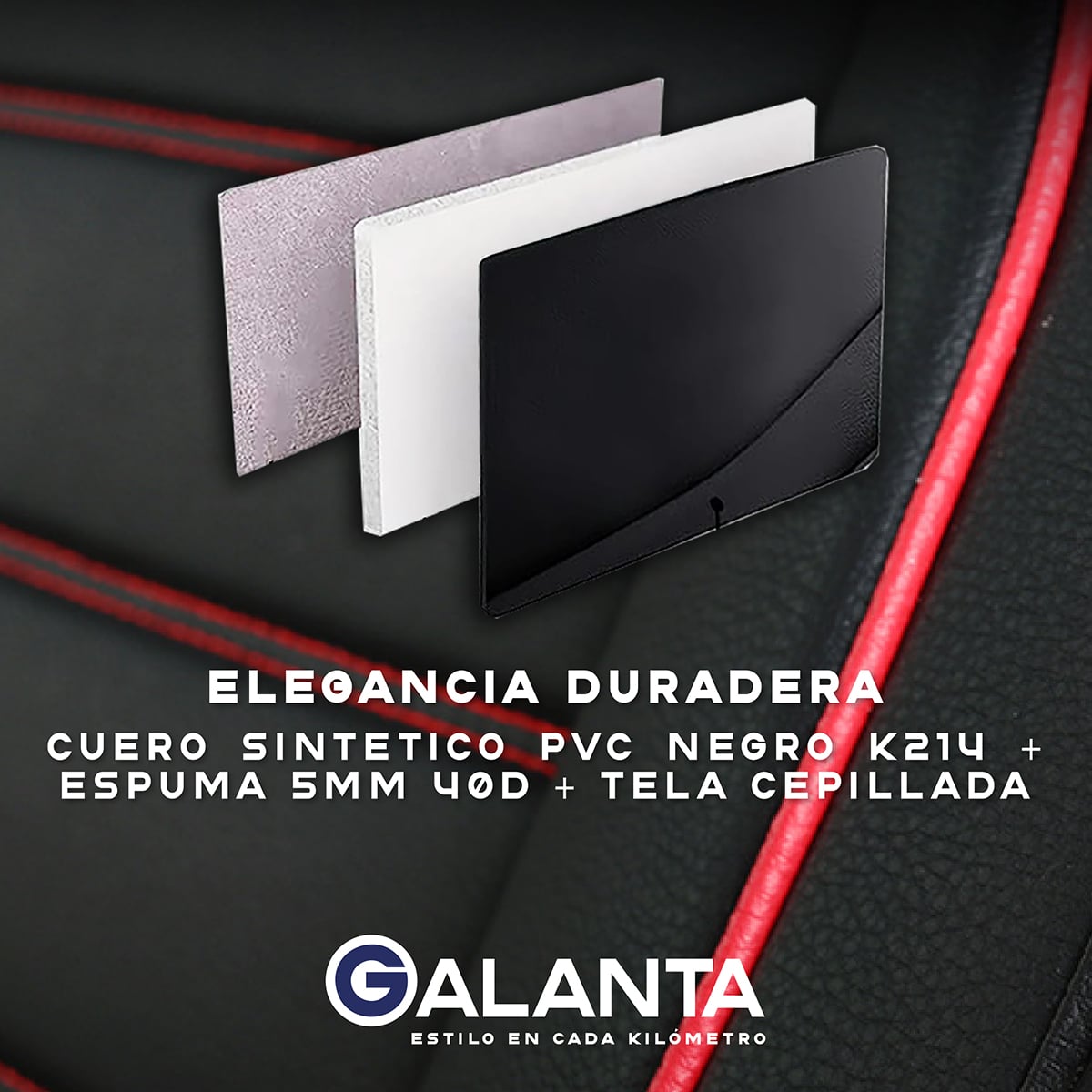 FUNDA CUBRE ASIENTO GALANTA ECOCUERO SET 5 ASIENTOS LUXURY - 4