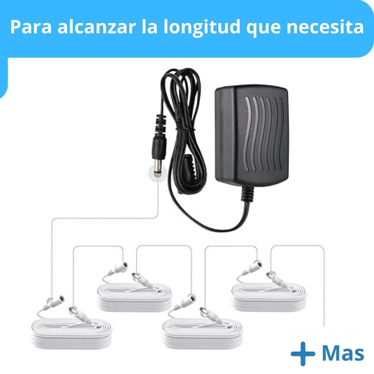 ADAPTADOR CABLE CÁMARA SEGURIDAD EXTENSOR UNIVERSAL 10 METROS 12V - 2