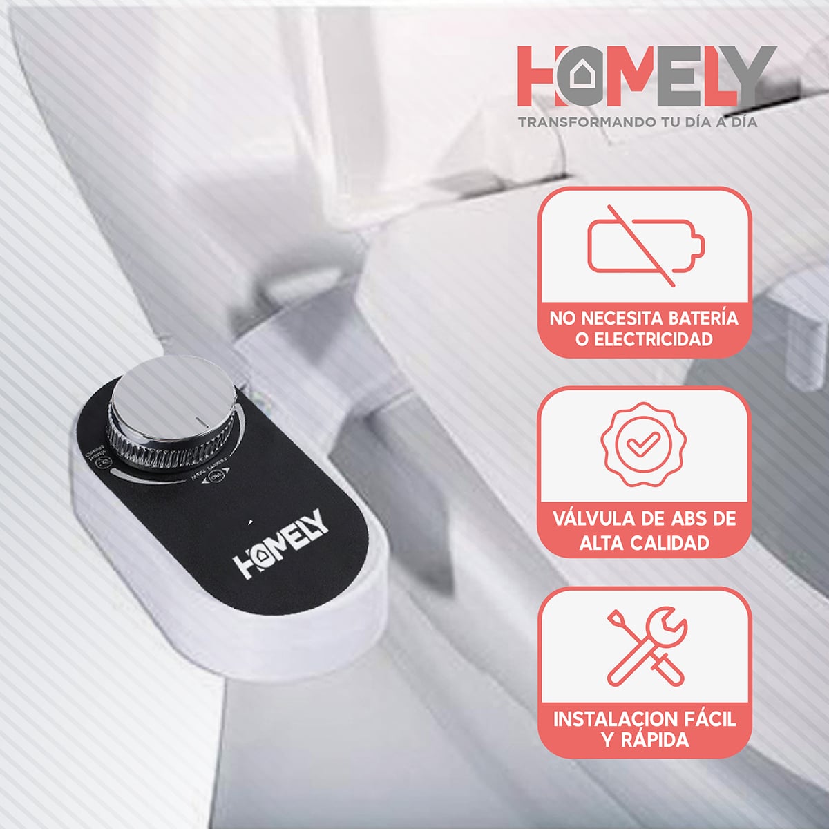 BIDET DUCHA HOMELY ÁRABE TURCA PARA WC INODORO SET COMPLETO - 2