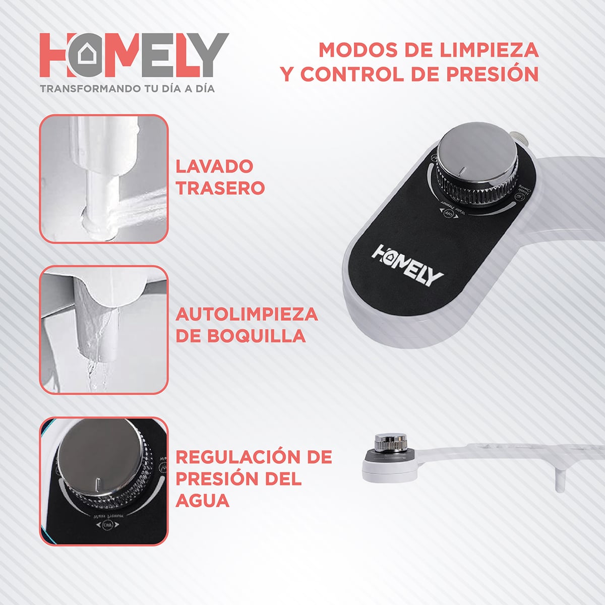 BIDET DUCHA HOMELY ÁRABE TURCA PARA WC INODORO SET COMPLETO - 3