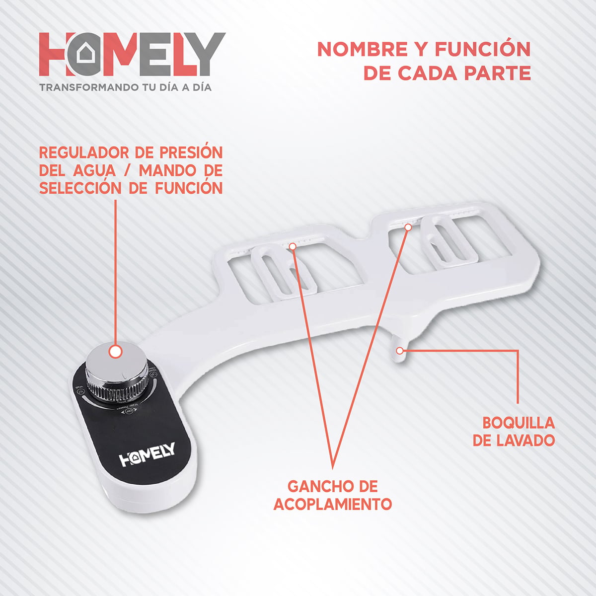 BIDET DUCHA HOMELY ÁRABE TURCA PARA WC INODORO SET COMPLETO - 6