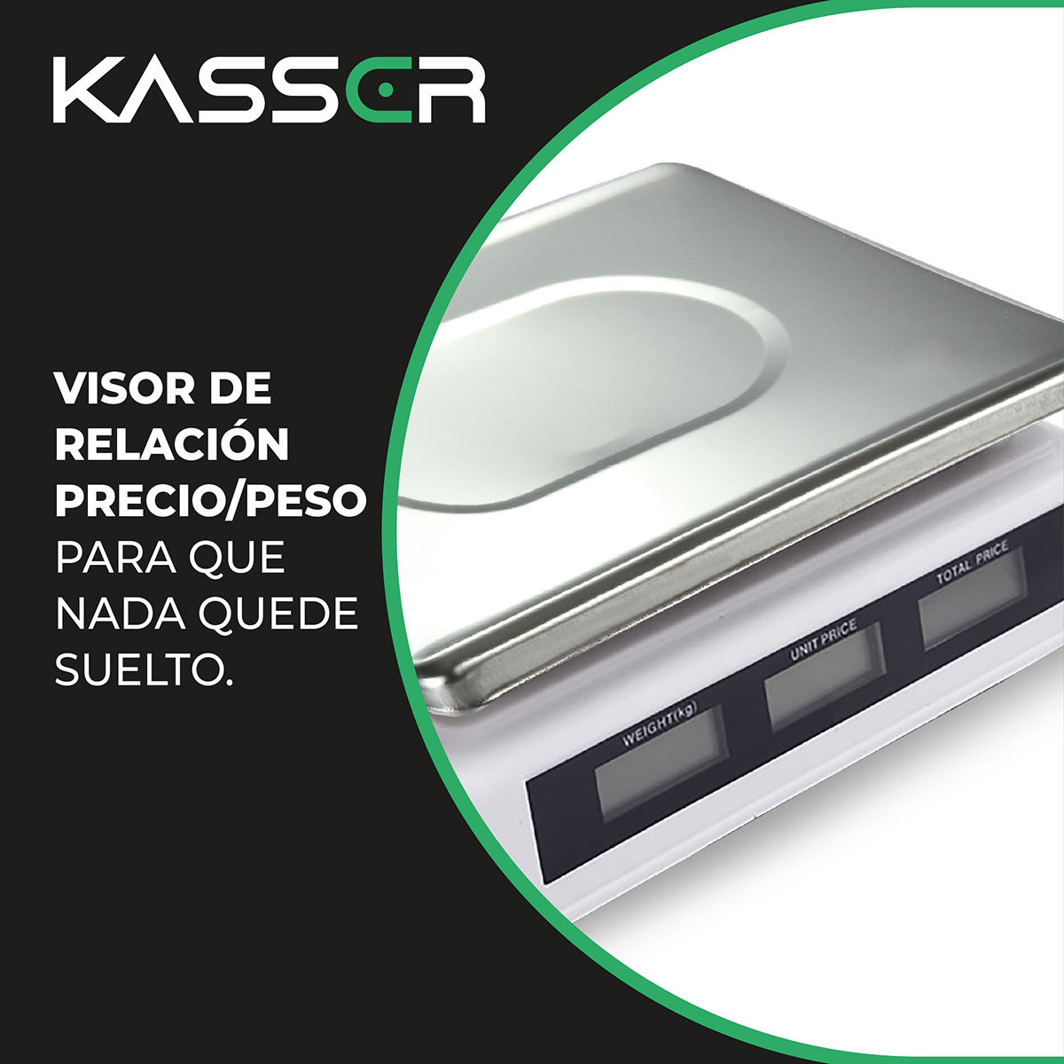 BALANZA DIGITAL KASSER PESA 40 KILOS COMERCIAL RECARGABLE - 5