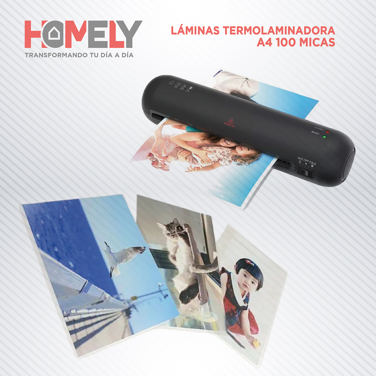 LÁMINAS PARA TERMOLAMINADO HOMELY A4 100 MICAS PLASTIFICADORAS 22X30 - 7