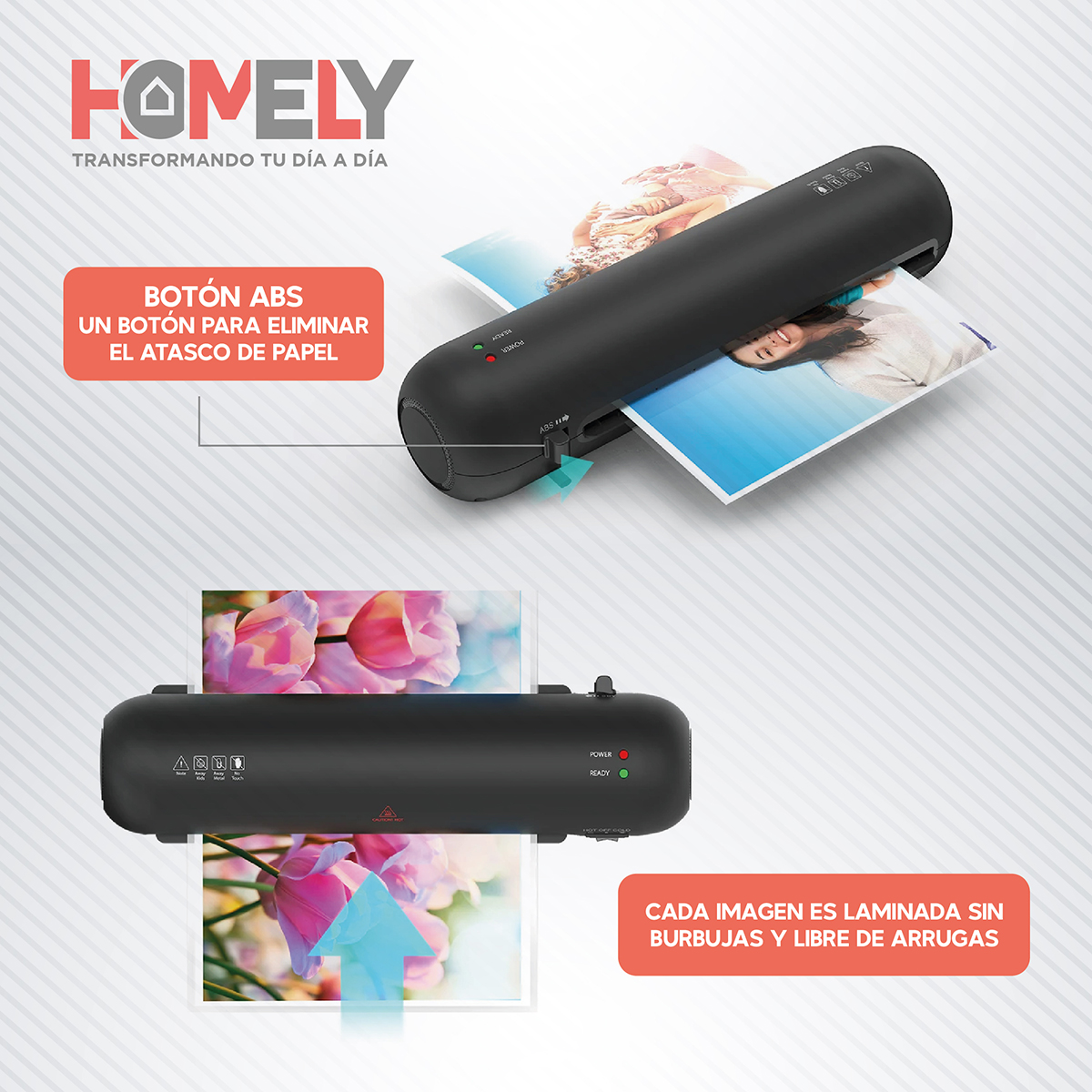 TERMOLAMINADORA HOMELY 6 EN 1 + ACCESORIOS + 100 LÁMINAS - 5
