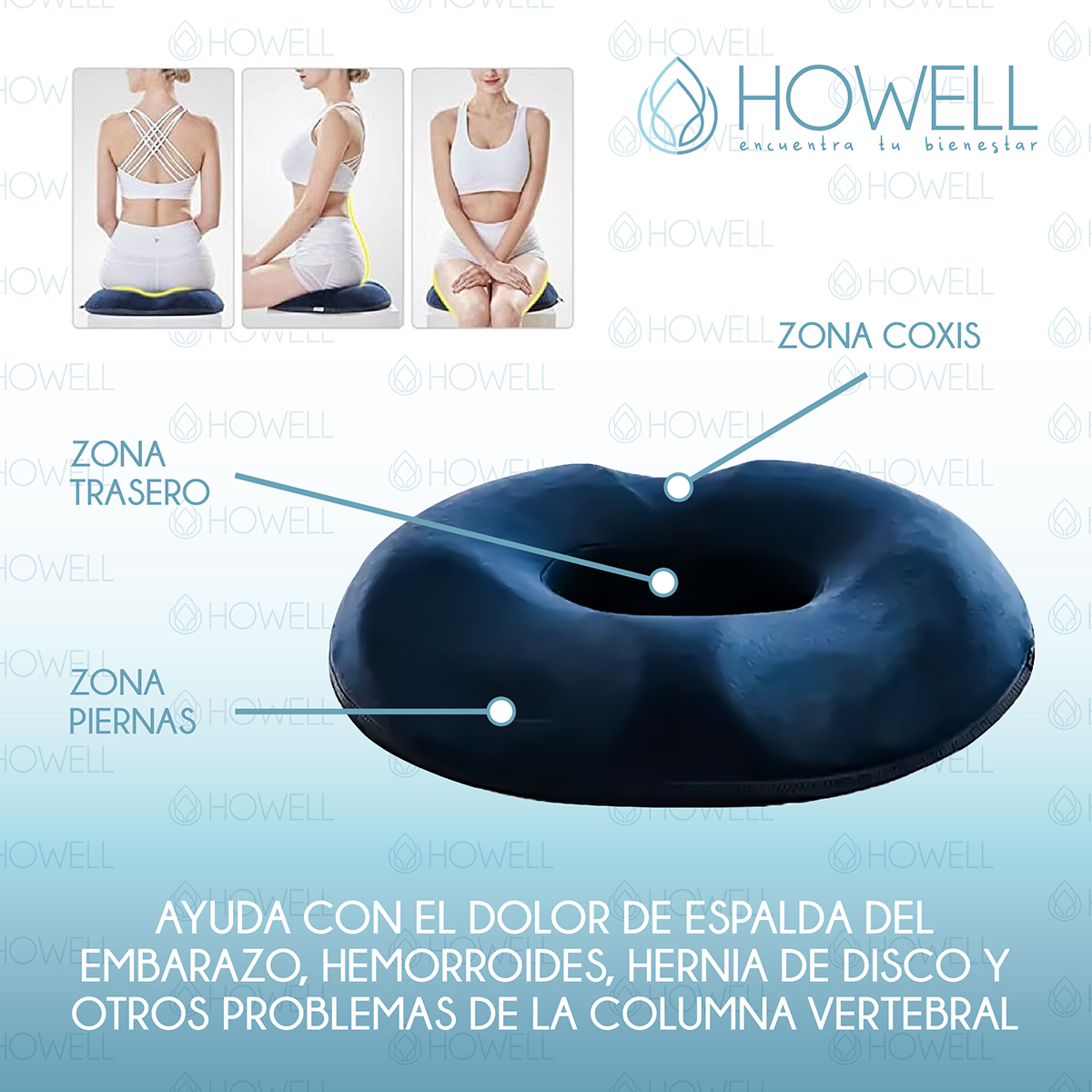 COJIN ANTIESCARAS PICARON ORTOPE DICO HOWELL ASIENTO MEMORIA - 4