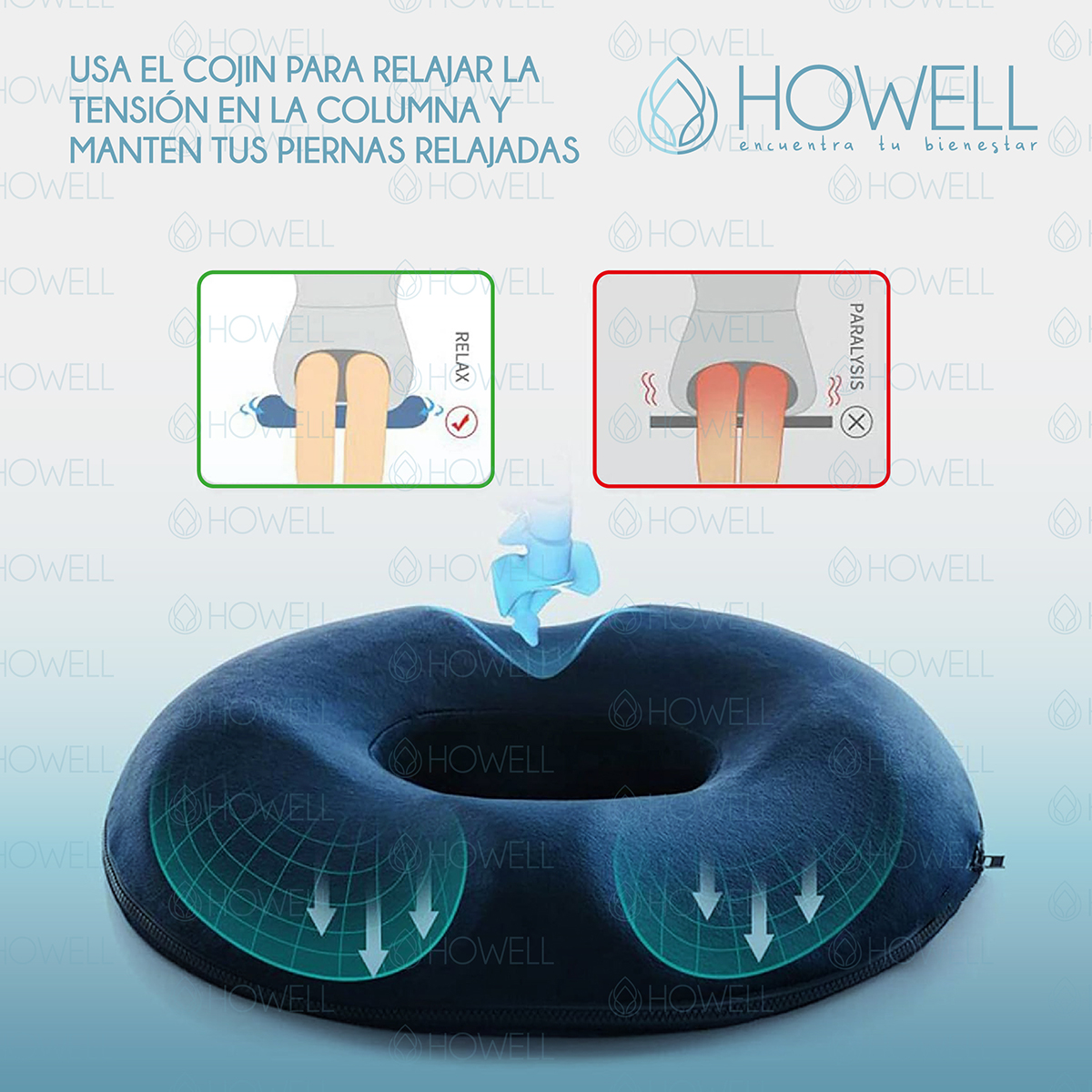 COJIN ANTIESCARAS PICARON ORTOPE DICO HOWELL ASIENTO MEMORIA - 5