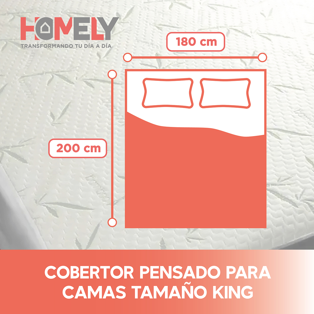 CUBRECOLCHÓN HOMELY BLANCO BAMBU COBERTOR IMPERMEABLE KING - 5