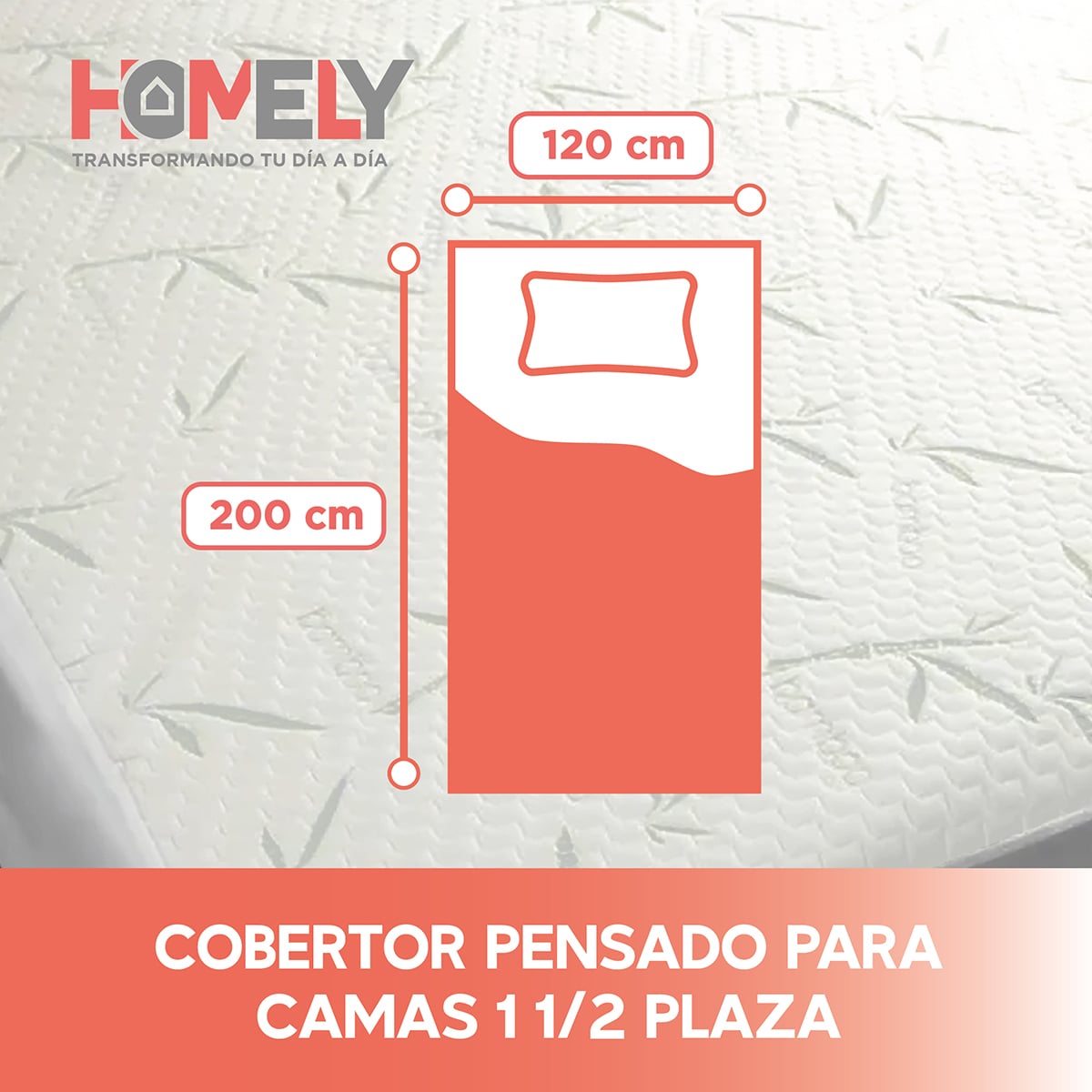 CUBRECOLCHÓN HOMELY BLANCO BAMBU COBERTOR IMPERMEABLE VARIOS TAMAÑOS - 5