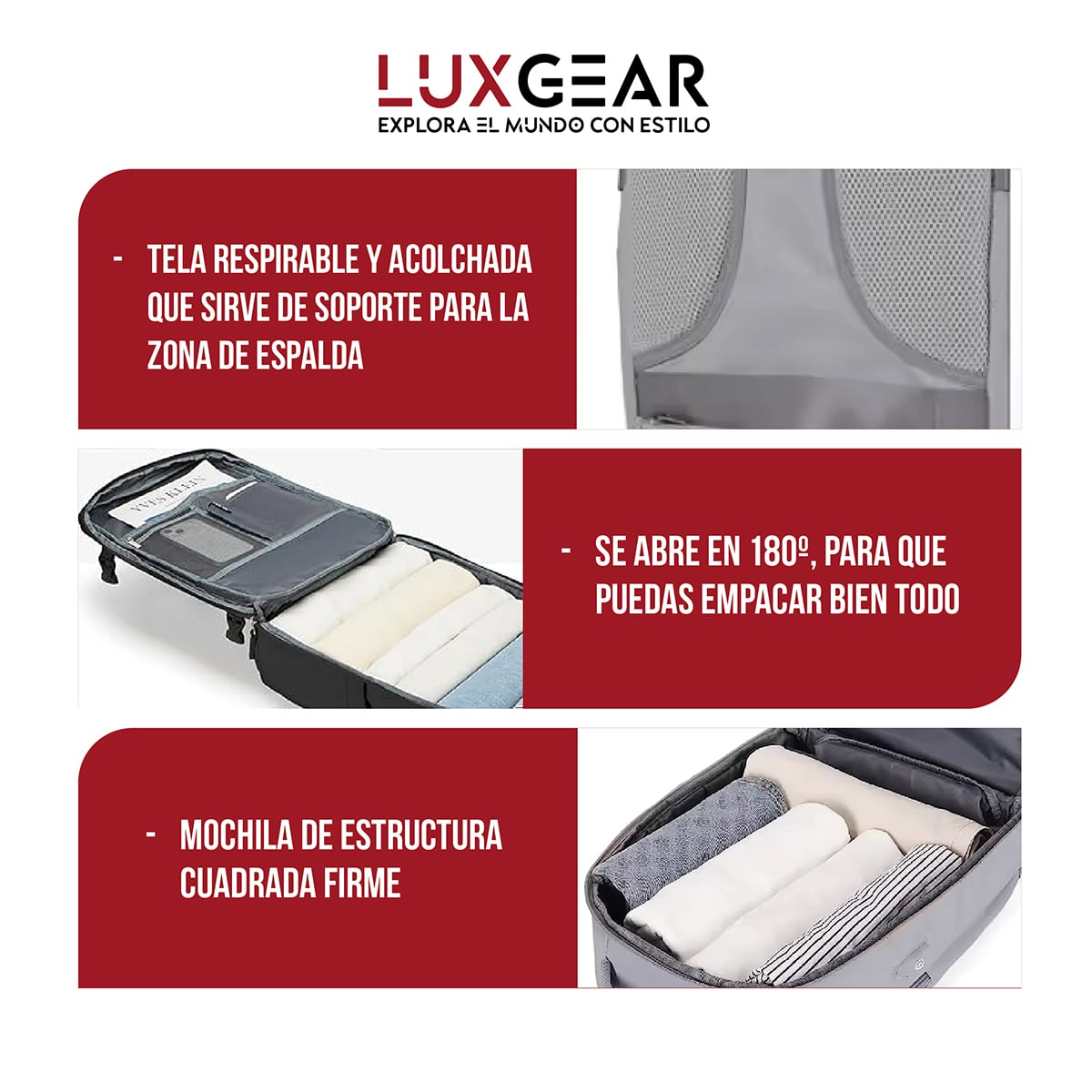 MOCHILA DE VIAJE LUXGEAR NOMADLIFE IMPERMEABLE CABINA - NEGRO - 9