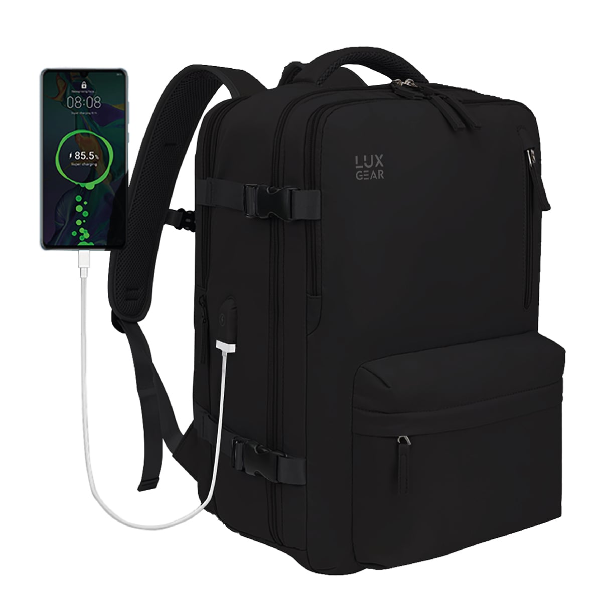 MOCHILA DE VIAJE EXPANSIBLE LUXGEAR NOMADLIFEV2 IMPERMEABLE - NEGRO - 1