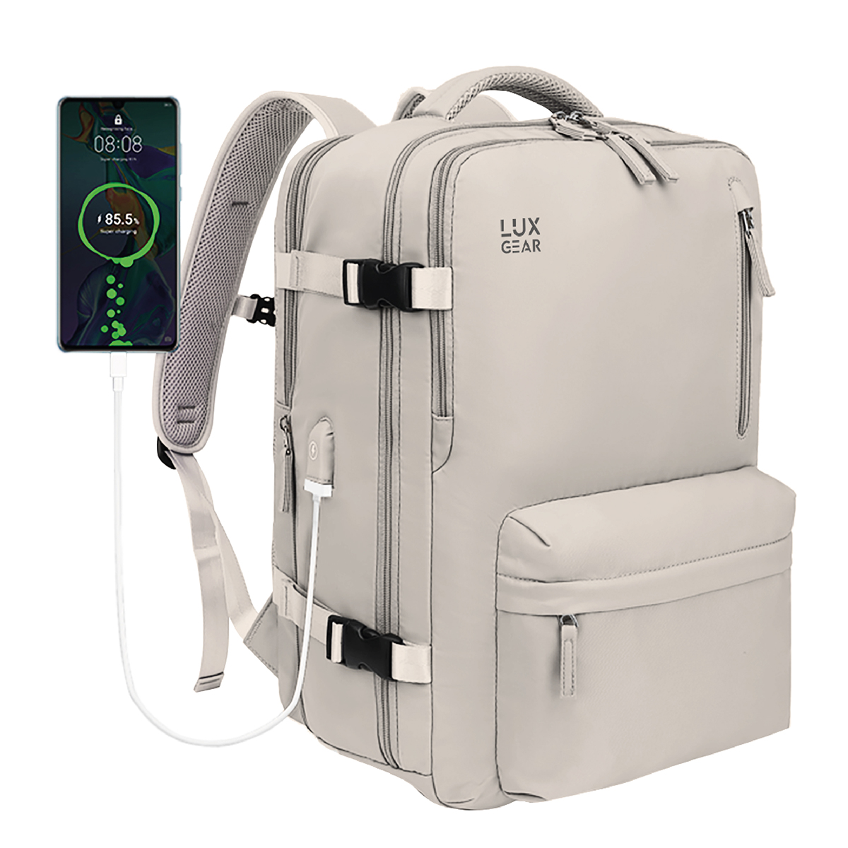 MOCHILA DE VIAJE EXPANSIBLE LUXGEAR NOMADLIFEV2 IMPERMEABLE - BEIGE - 1
