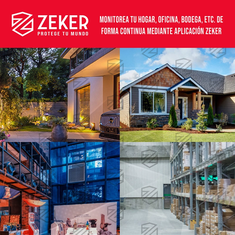 PACK X2 CAMARA DE SEGURIDAD 2.4G ZEKER DOBLE 4MP IMPERMEABLE - 9