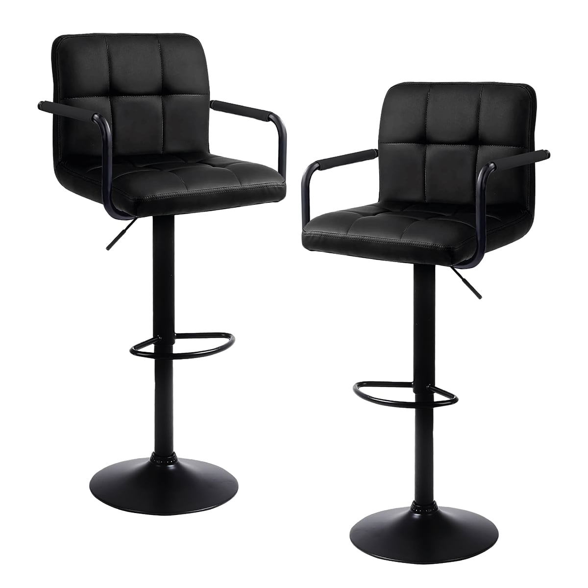 PACK 2 SILLAS BAR HOMELY NEGRO PISO TABURETE COMFORT 61-81CM - 1