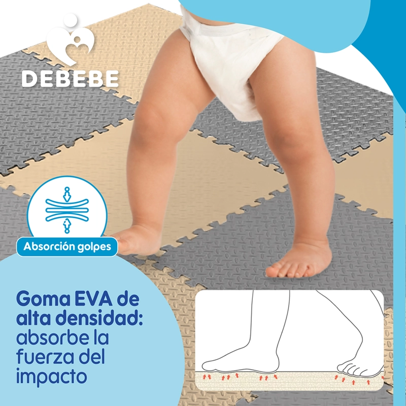 PISO DE GOMA EVA BEBE ALFOMBRA DEBEBE 10MM 60X60CM X8 RYB - 5